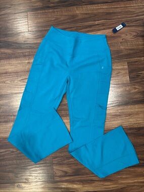 Jaanuu Teal knit boot cut yoga pants